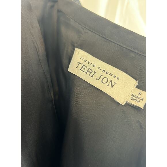 Rickie Freeman Teri Jon Maxi Skirt 6 Black 100% silk Formal Party Cruise Wedding - Picture 6 of 8